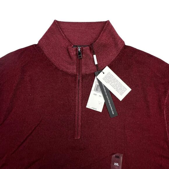 New Michael Kors Men Burgundy Sweatshirt Turtleneck Long Sleeve Sweater US XXL - Picture 5 of 10